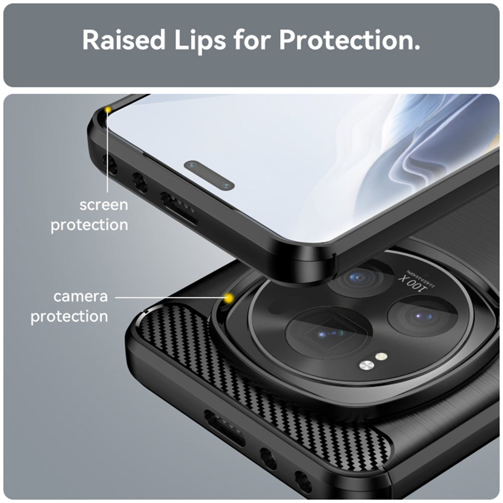 Maska za Honor Magic6 Pro, Techsuit, Karbon, Crna