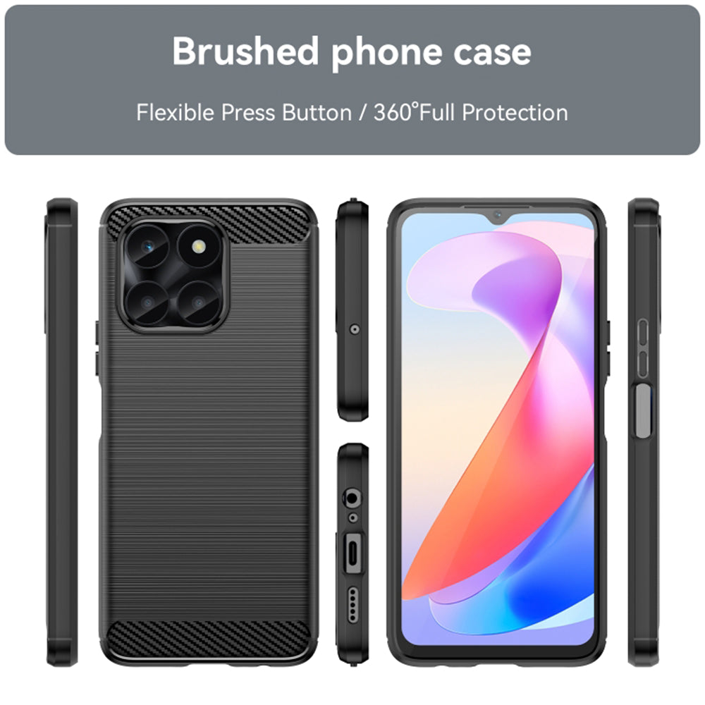 Maska za Honor X6a, Techsuit, Karbon, Crna