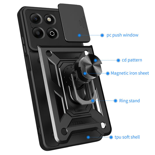 Maska za Honor X6b, Techsuit, CamShield, Crna