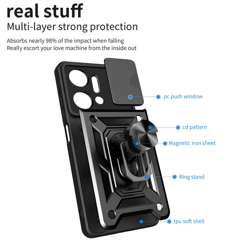Maska za Honor X7a, Techsuit, CamShield, Crna