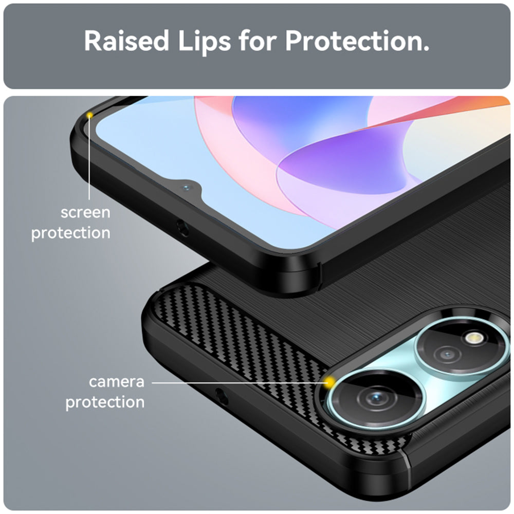Maska za Honor X7b 5G / 90 Smart / X7b 4G, Techsuit, Karbon, Crna