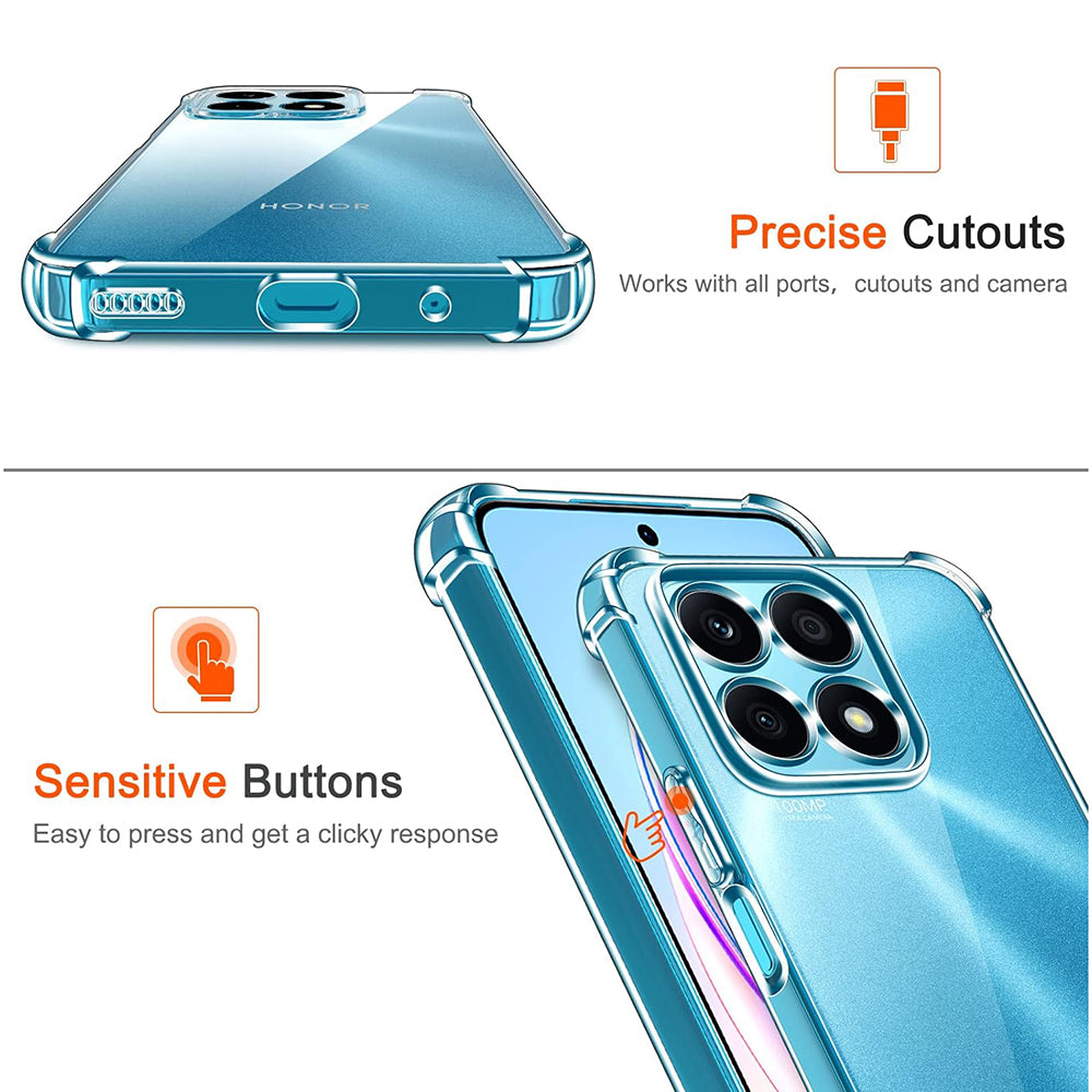 Maska za Honor X8a, Techsuit, Shockproof Clear, Prozirna