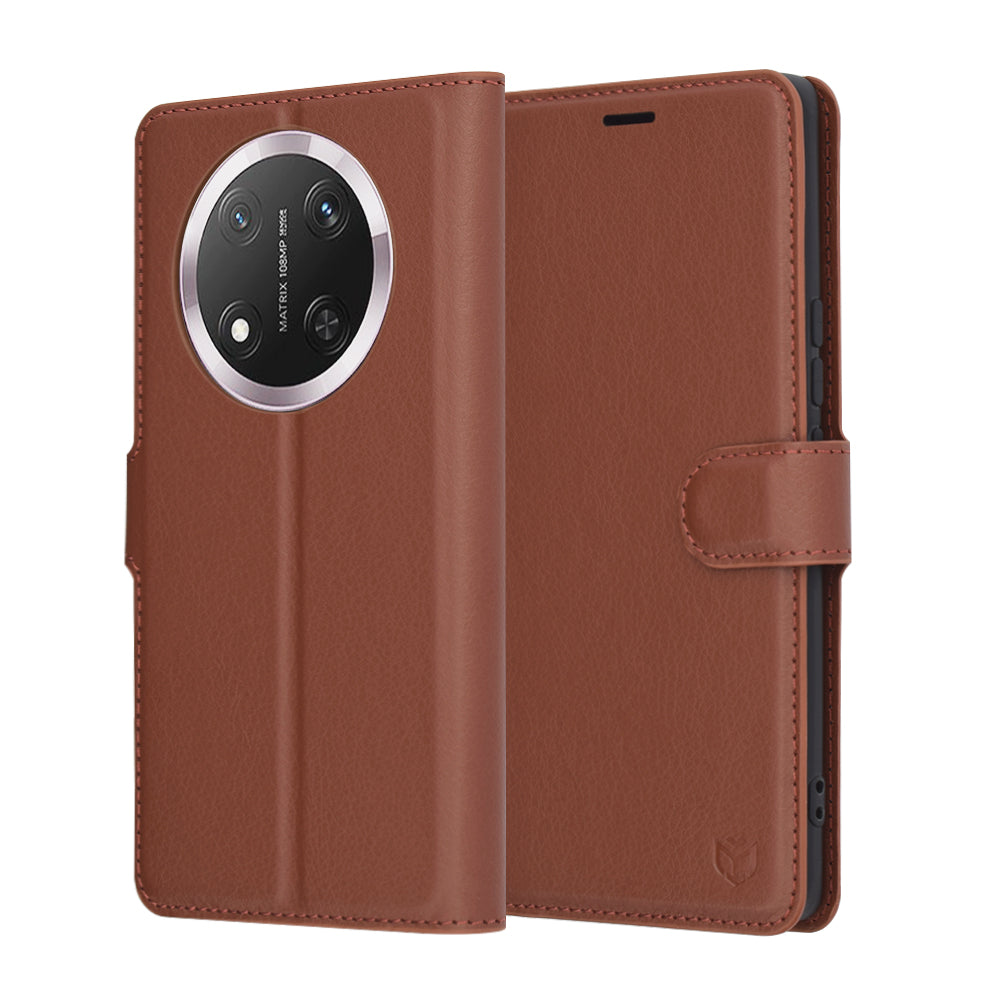 Futrola za Honor X9c / Magic7 Lite, Techsuit, Kožna Folio, Smeđa