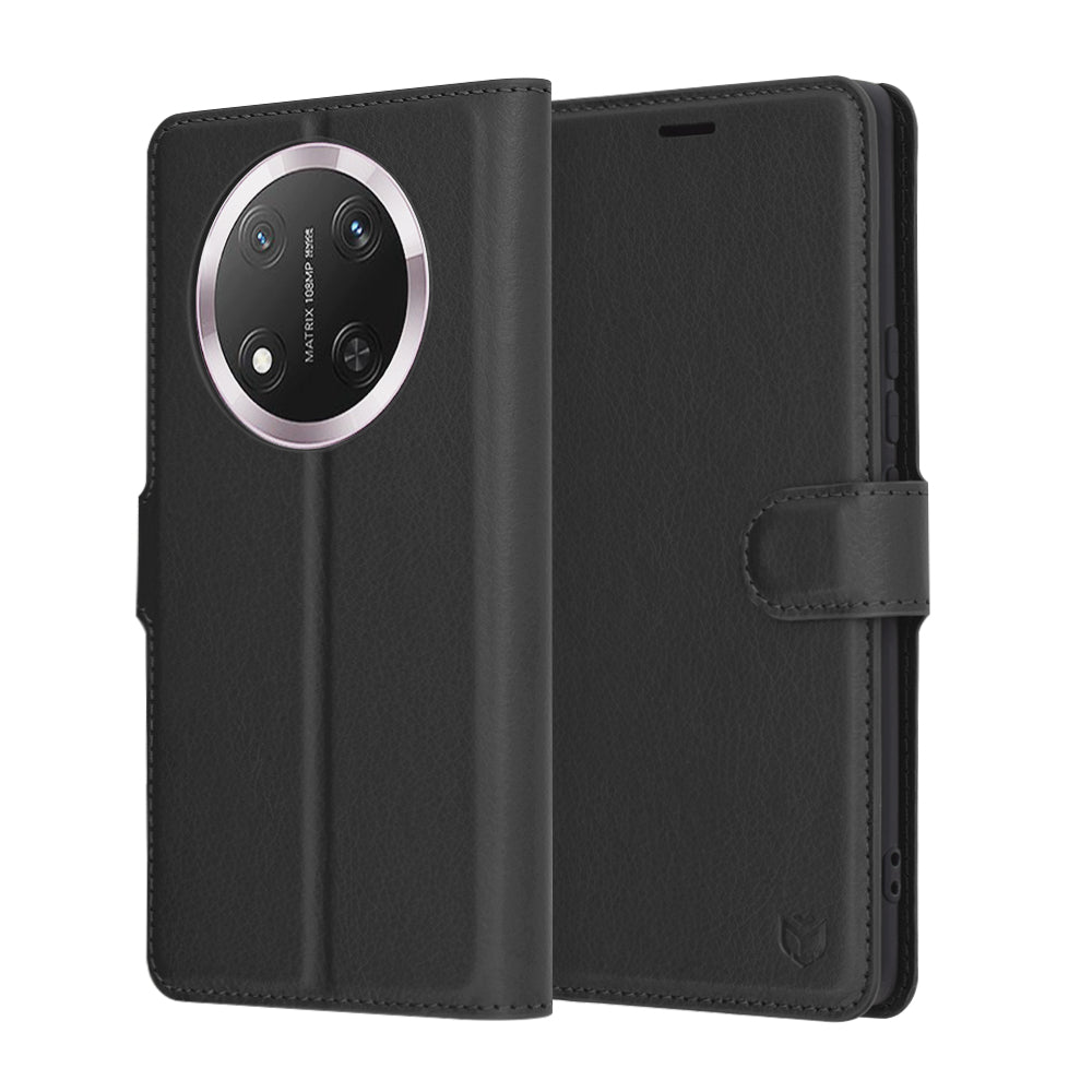 Futrola za Honor X9c / Magic7 Lite, Techsuit, Kožna Folio, Crna