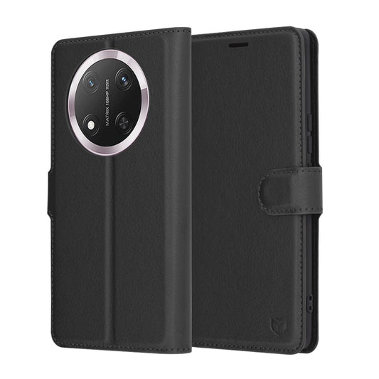 Futrola za Honor X9c / Magic7 Lite, Techsuit, Kožna Folio, Crna
