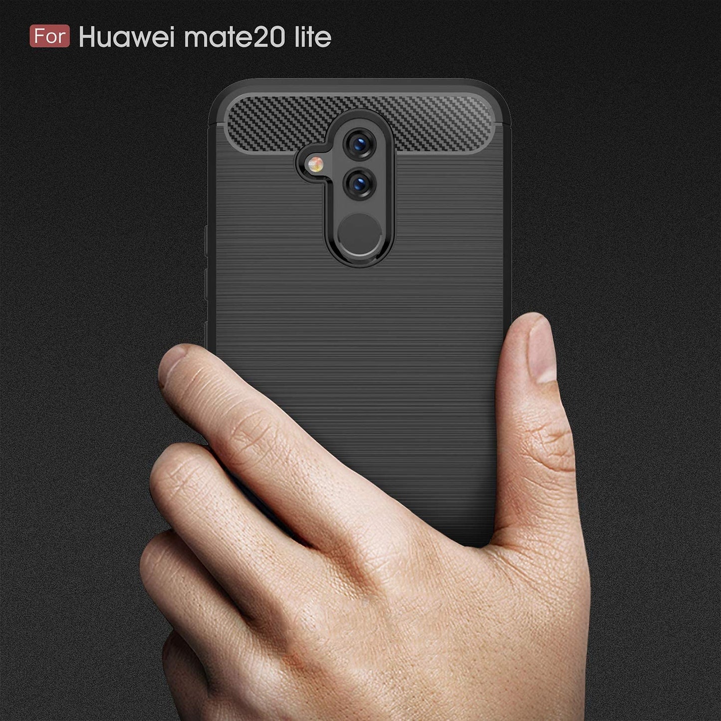 Maska za Huawei Mate 20 Lite, Techsuit, Karbon, Crna