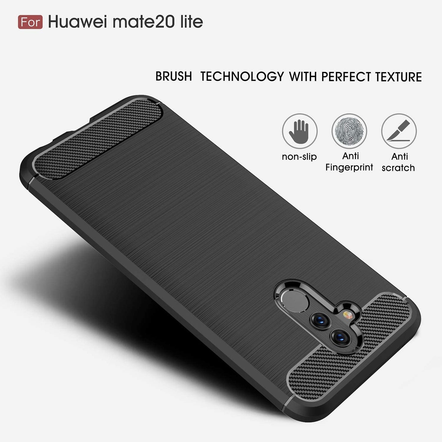 Maska za Huawei Mate 20 Lite, Techsuit, Karbon, Crna