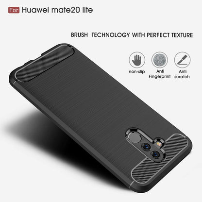 Maska za Huawei Mate 20 Lite, Techsuit, Karbon, Crna