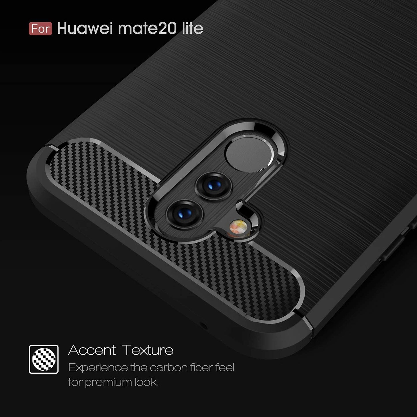 Maska za Huawei Mate 20 Lite, Techsuit, Karbon, Crna