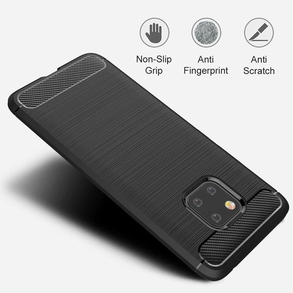 Maska za Huawei Mate 20 Pro, Techsuit, Karbon, Crna