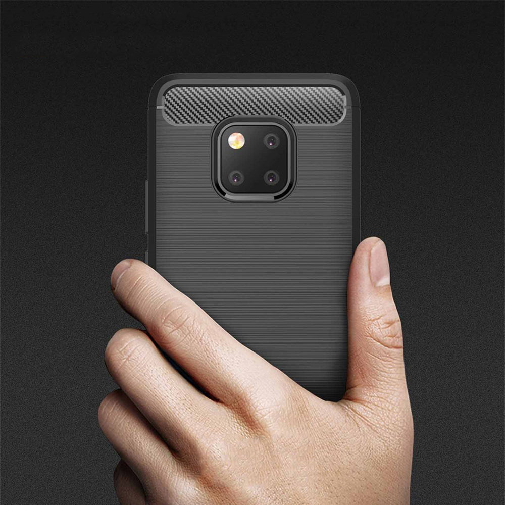 Maska za Huawei Mate 20 Pro, Techsuit, Karbon, Crna