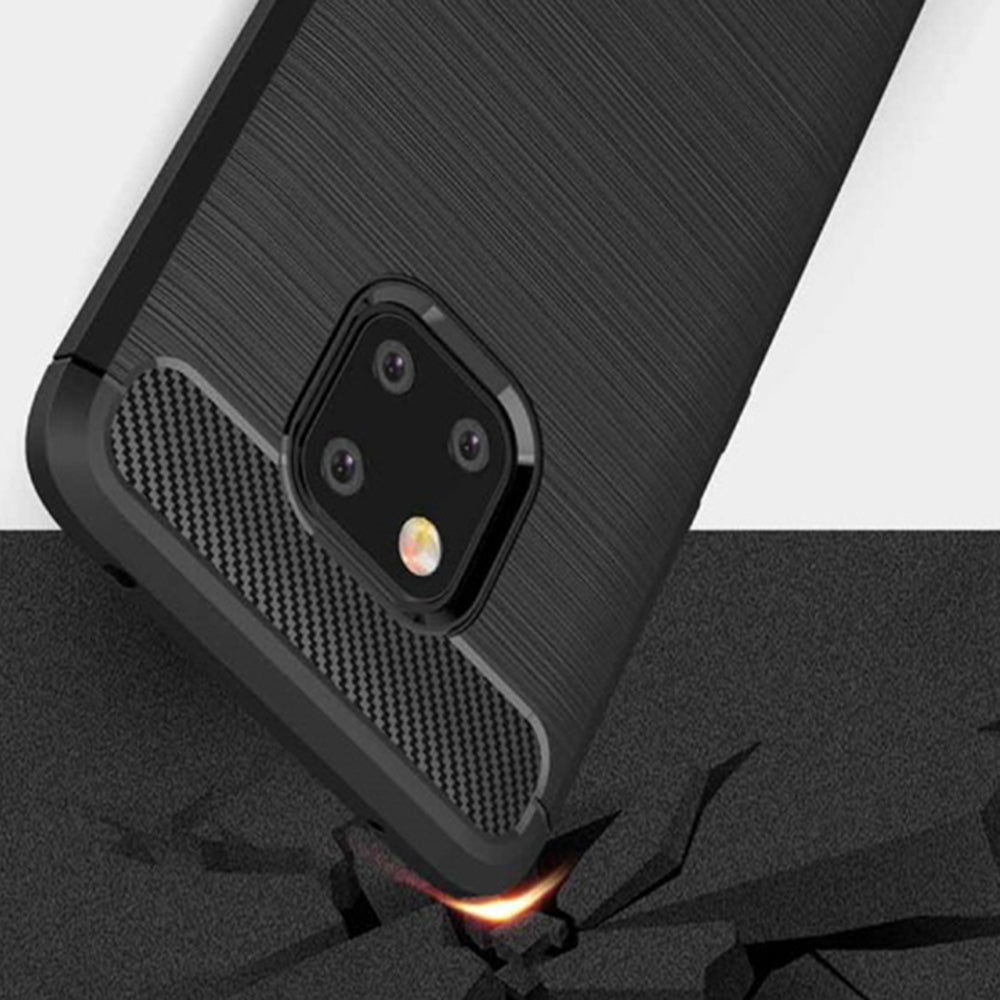 Maska za Huawei Mate 20 Pro, Techsuit, Karbon, Crna