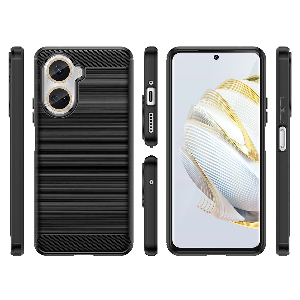 Maska za Huawei nova 10 SE, Techsuit, Karbon, Crna