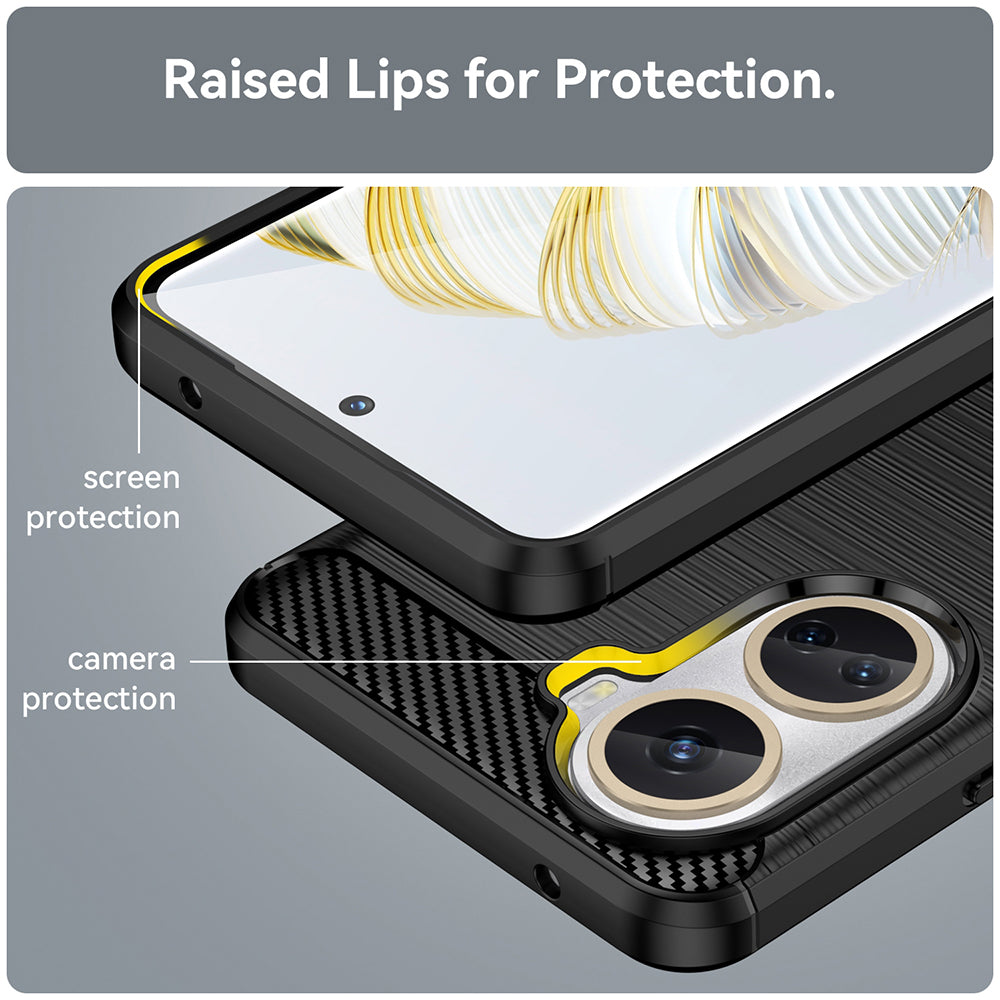 Maska za Huawei nova 10 SE, Techsuit, Karbon, Crna
