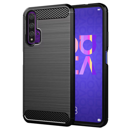 Maska za Huawei nova 5T / Honor 20, Techsuit, Karbon, Crna