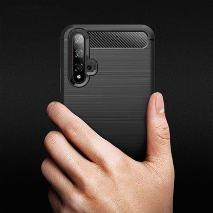 Maska za Huawei nova 5T / Honor 20, Techsuit, Karbon, Crna