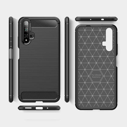 Maska za Huawei nova 5T / Honor 20, Techsuit, Karbon, Crna