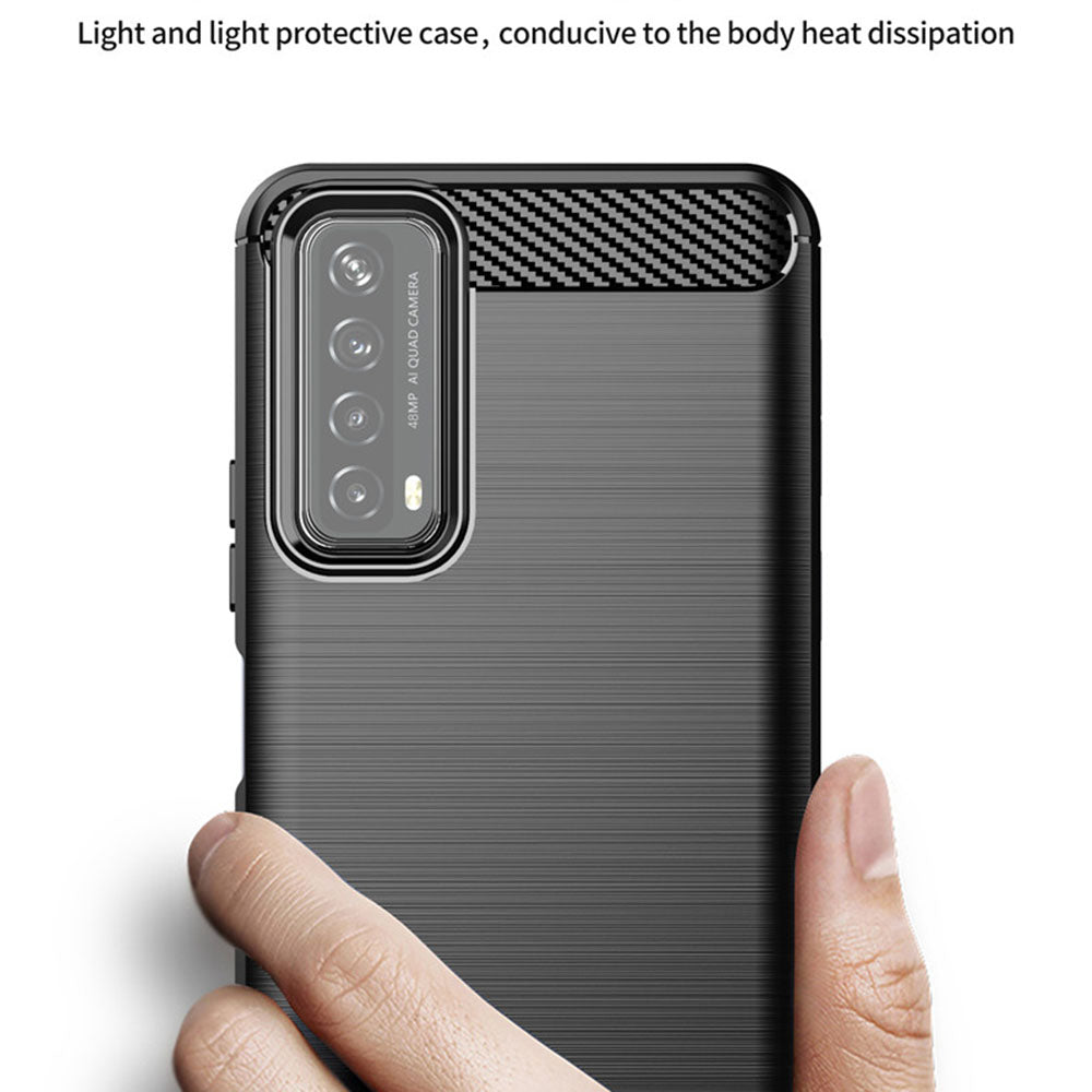 Maska za Huawei P smart 2021, Techsuit, Karbon, Crna