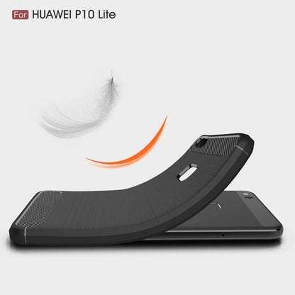 Maska za Huawei P10 Lite, Techsuit, Karbon, Crna