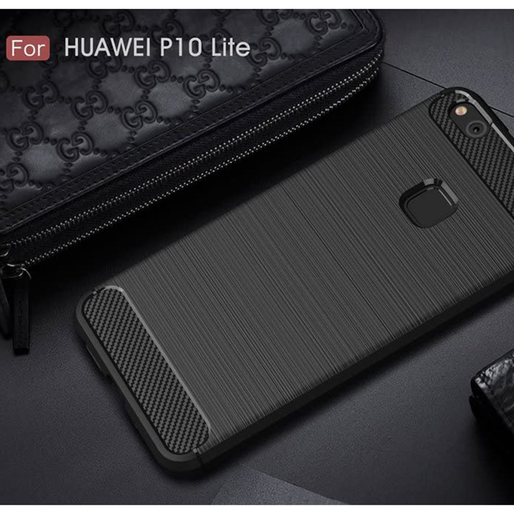 Maska za Huawei P10 Lite, Techsuit, Karbon, Crna