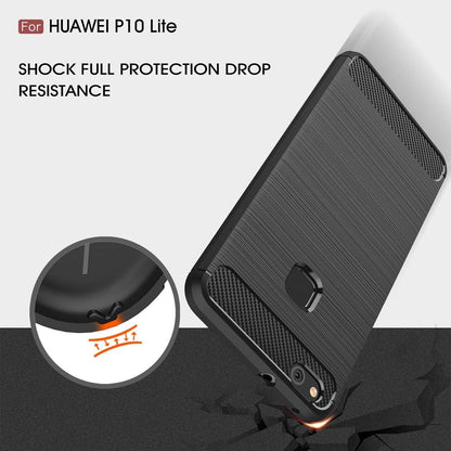 Maska za Huawei P10 Lite, Techsuit, Karbon, Crna