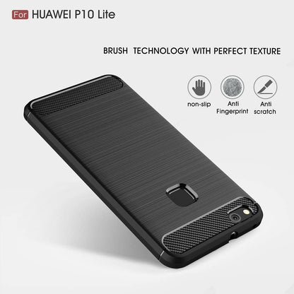 Maska za Huawei P10 Lite, Techsuit, Karbon, Crna