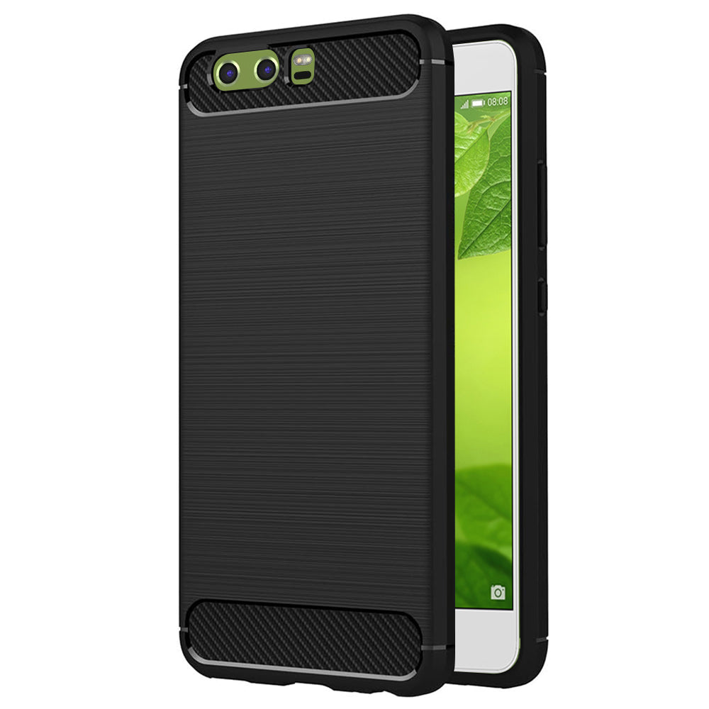 Maska za Huawei P10, Techsuit, Karbon, Crna