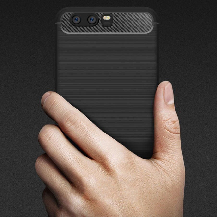 Maska za Huawei P10, Techsuit, Karbon, Crna