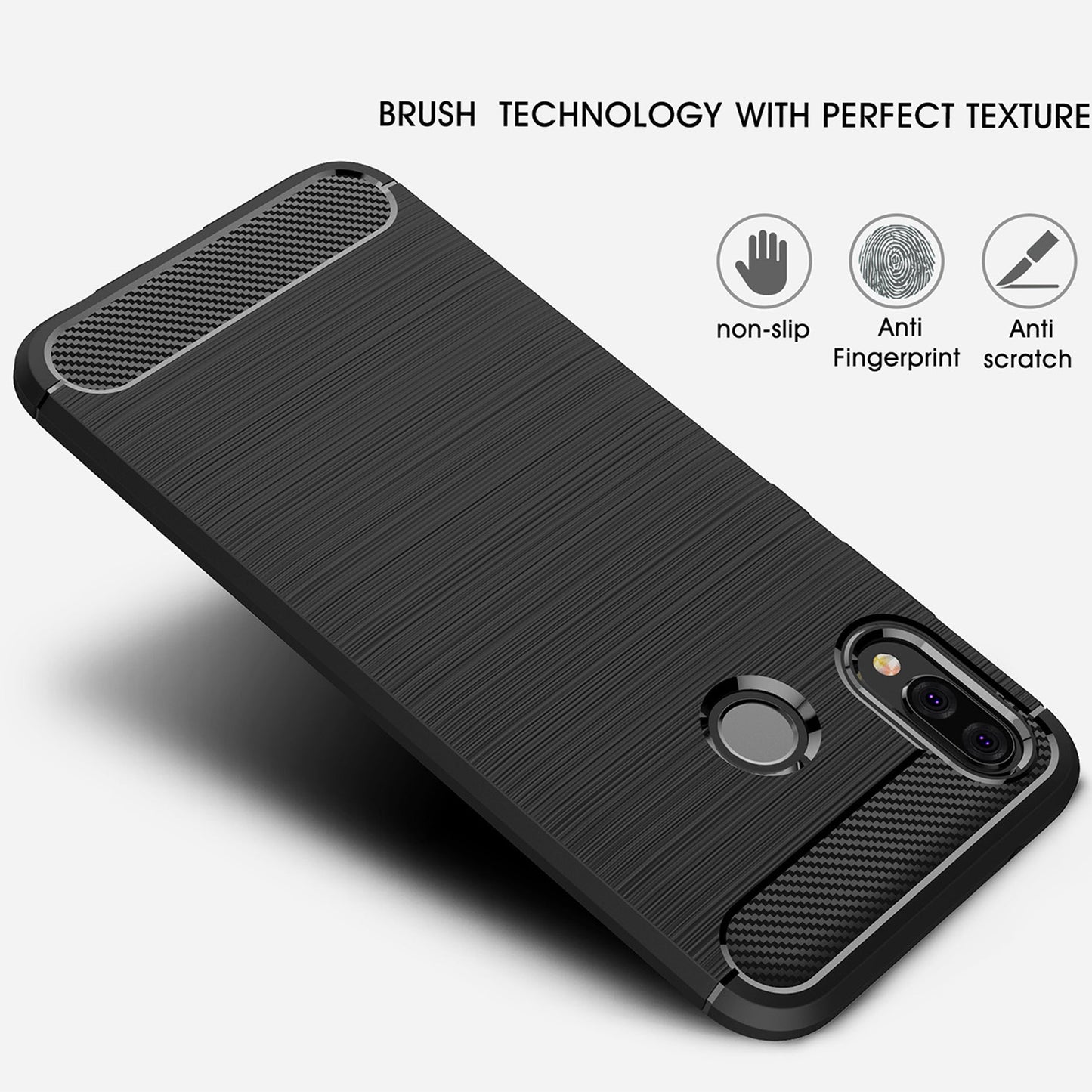 Maska za Huawei P20 Lite, Techsuit, Karbon, Crna