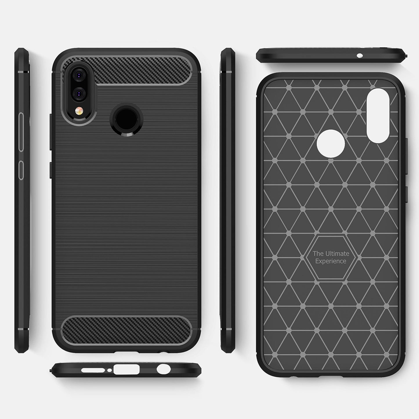 Maska za Huawei P20 Lite, Techsuit, Karbon, Crna