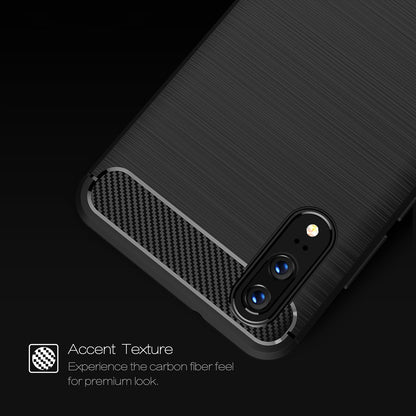 Maska za Huawei P20, Techsuit, Karbon, Crna