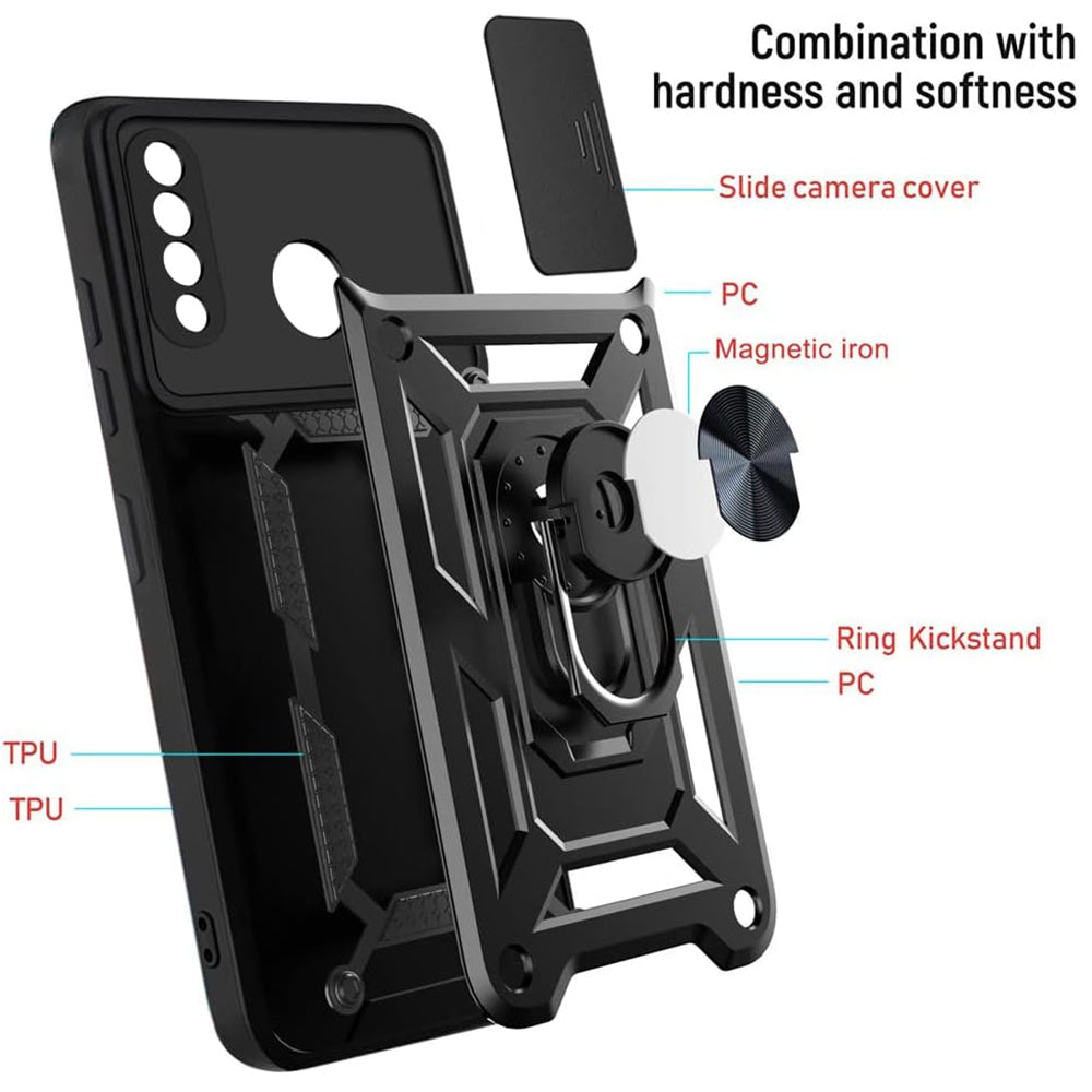 Maska za Huawei P30 lite New Edition / P30 lite, Techsuit, CamShield, Crna