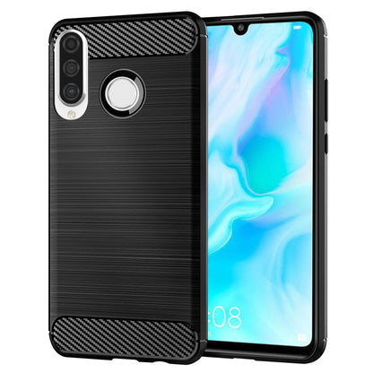 Maska za Huawei P30 lite New Edition / P30 lite, Techsuit, Karbon, Crna