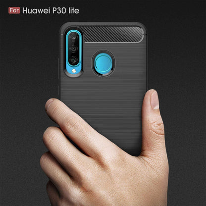 Maska za Huawei P30 lite New Edition / P30 lite, Techsuit, Karbon, Crna