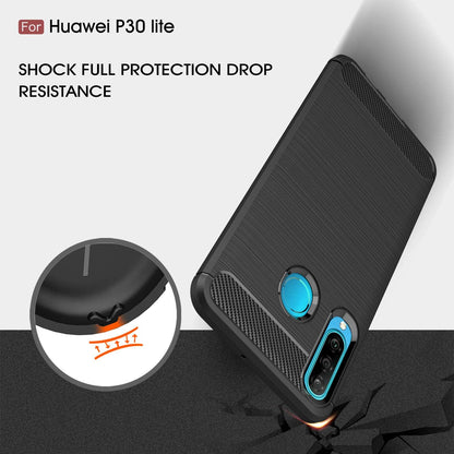 Maska za Huawei P30 lite New Edition / P30 lite, Techsuit, Karbon, Crna