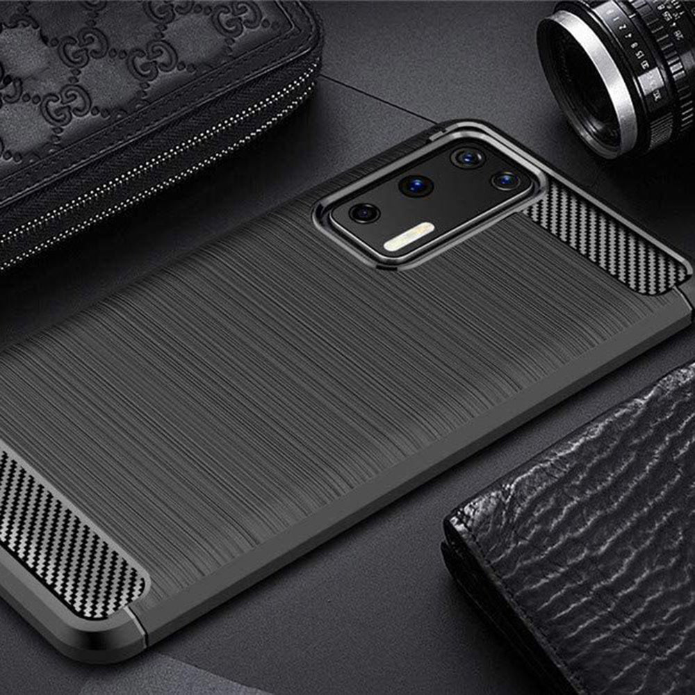 Maska za Huawei P40 Pro, Techsuit, Karbon, Crna