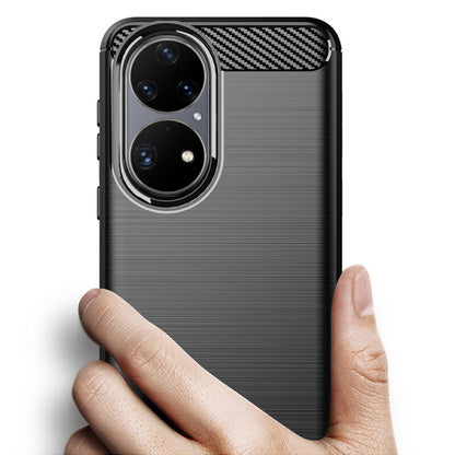 Maska za Huawei P50 Pro, Techsuit, Karbon, Crna