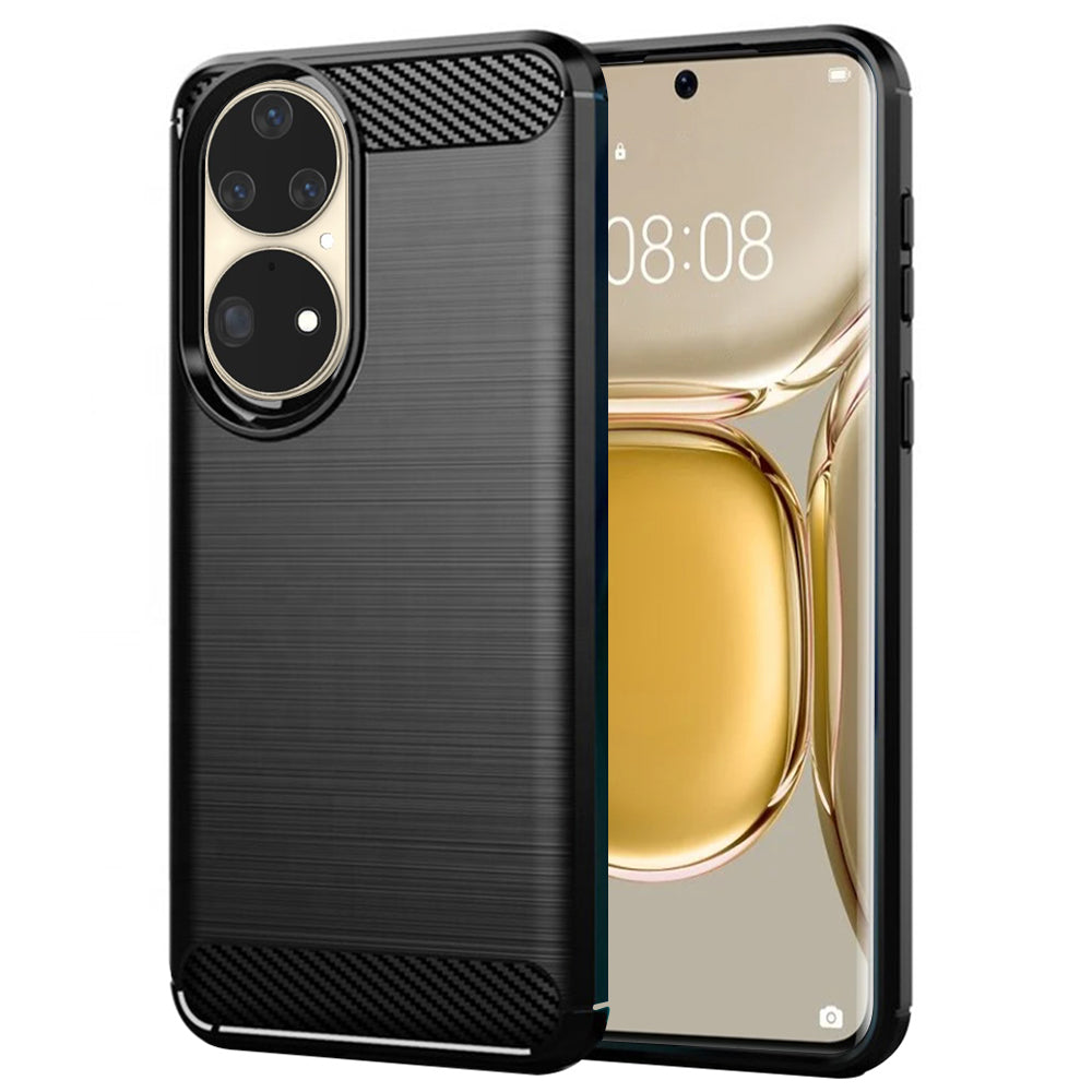 Maska za Huawei P50 Pro, Techsuit, Karbon, Crna