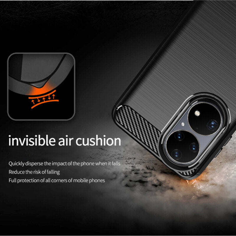 Maska za Huawei P50 Pro, Techsuit, Karbon, Crna