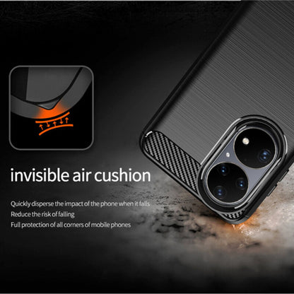 Maska za Huawei P50 Pro, Techsuit, Karbon, Crna