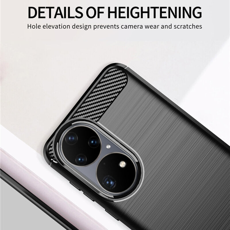 Maska za Huawei P50 Pro, Techsuit, Karbon, Crna