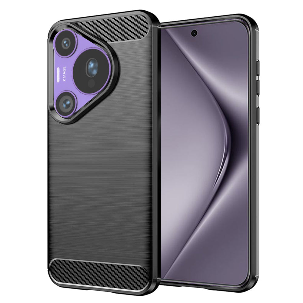Maska za Huawei Pura 70 Pro, Techsuit, Karbon, Crna