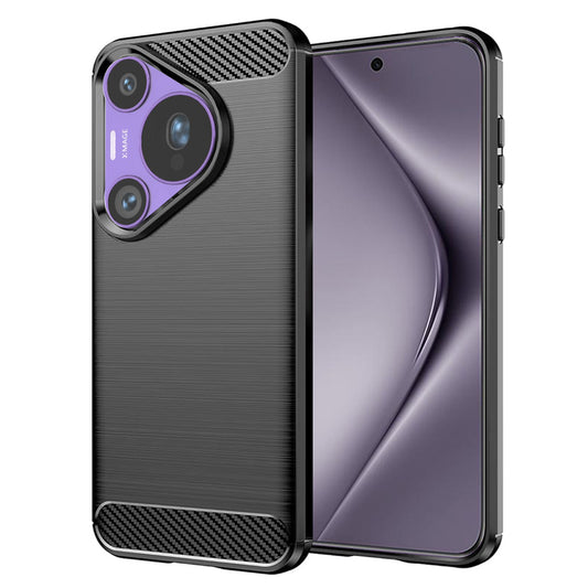 Maska za Huawei Pura 70 Pro, Techsuit, Karbon, Crna