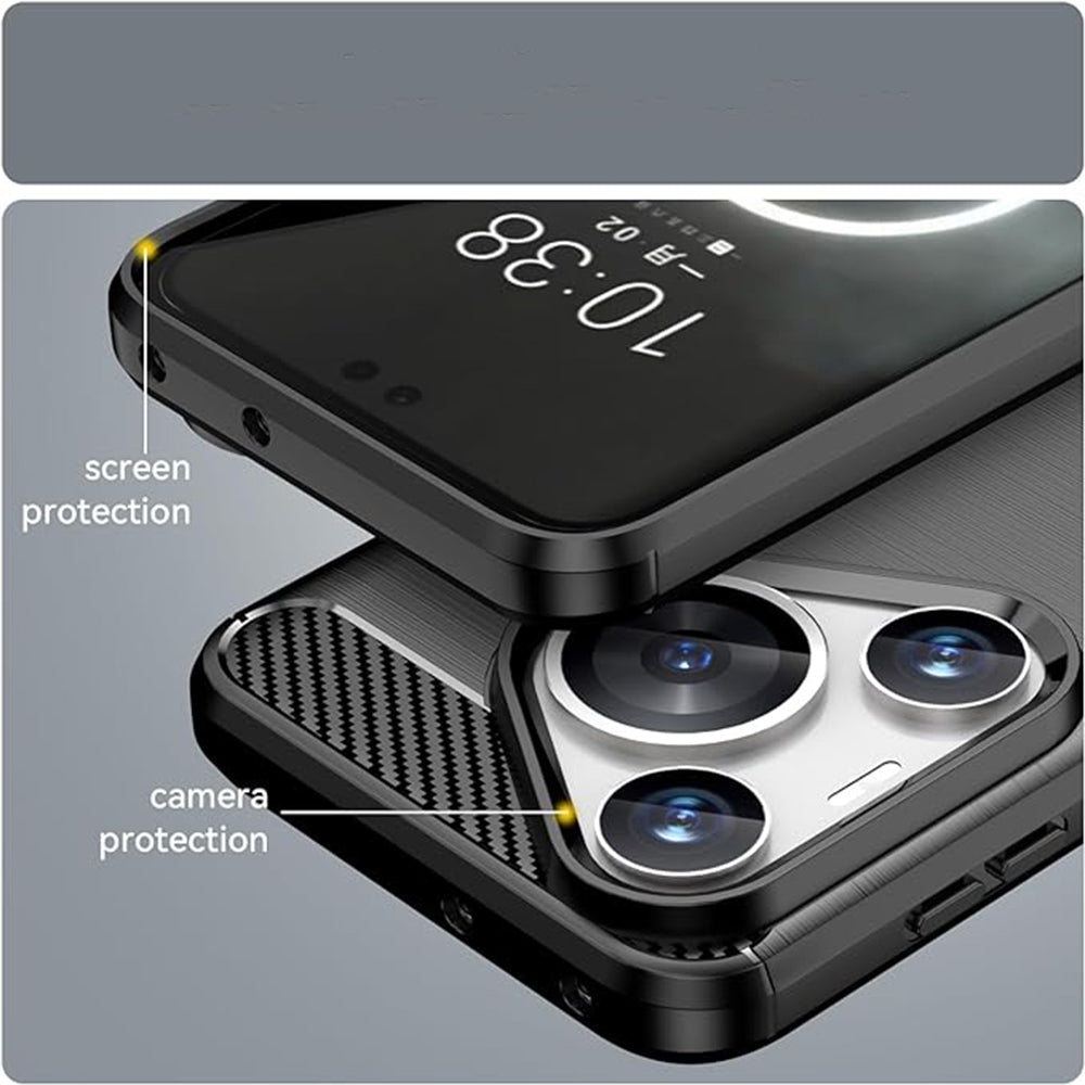 Maska za Huawei Pura 70, Techsuit, Karbon, Crna
