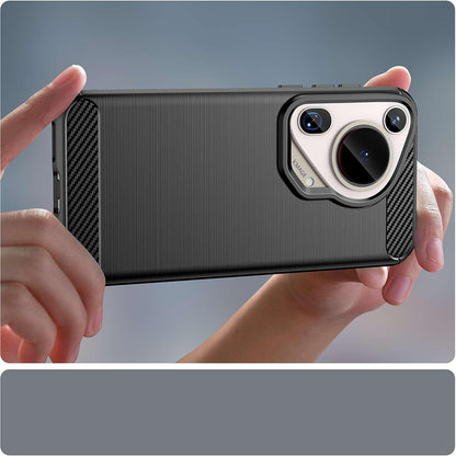 Maska za Huawei Pura 70 Ultra, Techsuit, Karbon, Crna