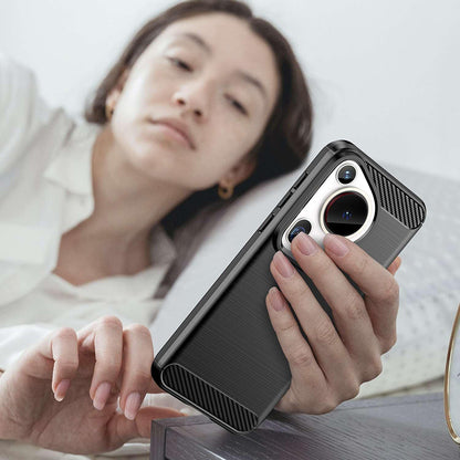 Maska za Huawei Pura 70 Ultra, Techsuit, Karbon, Crna