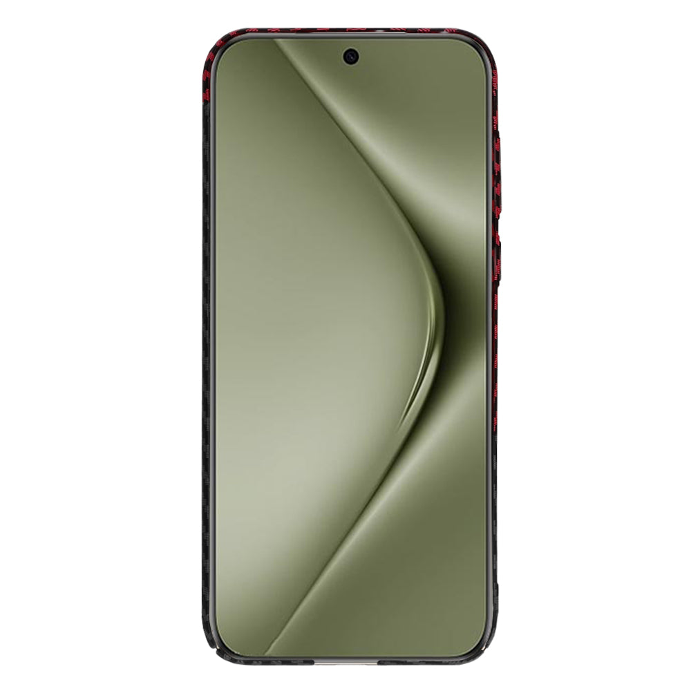 Maska za Huawei Pura 70 Ultra, Techsuit, Carbonite FiberShell, Crno Crvena