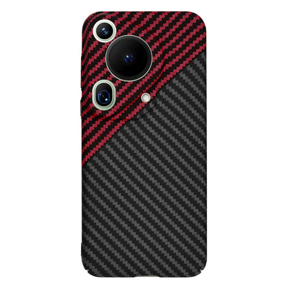 Maska za Huawei Pura 70 Ultra, Techsuit, Carbonite FiberShell, Crno Crvena