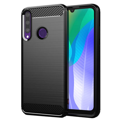Maska za Huawei Y6p, Techsuit, Karbon, Crna