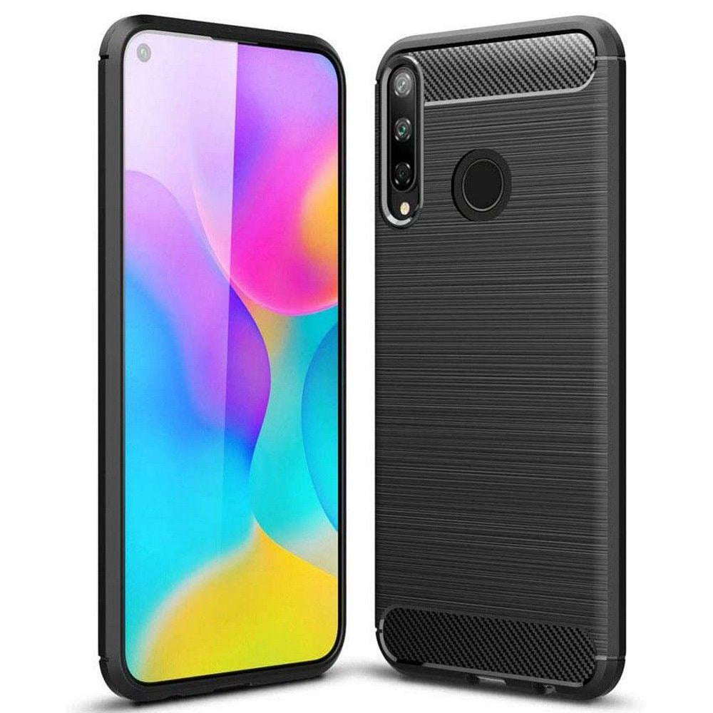 Maska za Huawei Y6p, Techsuit, Karbon, Crna